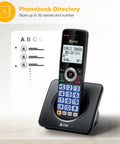 Top Shelf Five Handset Landline Phone System That Straight Up Blocks Spam Calls features a directory for 50 names and numbers.