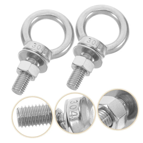 Beefy Heavy Duty Stainless Steel Swing Hardware Kit With Eye Bolts And Fixed Installation Buckles For Hammocks And Swings High Load Capacity With Quick Setup Screws And Bolts, 304 stainless steel eye bolts
