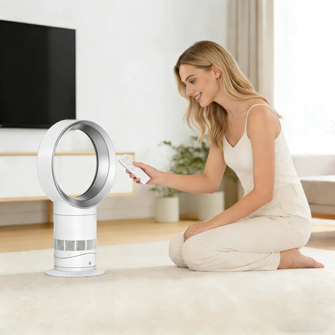 Woman using Replacement Remote Control For AM06 AM07 AM08 Fan Models 965824-01 965824-02 at home