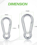 Dimensions of Heavy Duty 316 Stainless Steel Carabiners 3 Inch Spring Snap Hooks For Gym And Outdoor Use, Marine Grade Clip Pack Of 4