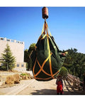 Heavy Duty Cargo Net Hoist With Thick Canvas Lifting Pad For Towing Rigging And Moving 150X150Cm overhead lifting with green canvas