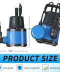 Half HP Submersible Sump Pump With Float Switch 2535 GPH Water Pump For Pool Draining Ponds Basements Portable Utility Pump
