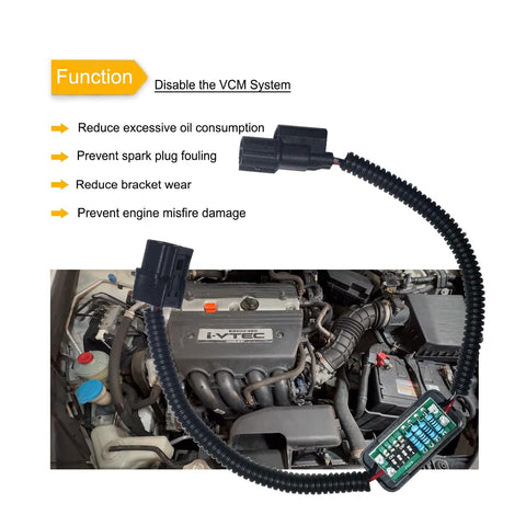 Honda VCM Muzzler Harness Disable Kit in engine bay for 3.5L V6, Acura 2013+ Pilot 2009+ Accord 2008+ Odyssey 2007+ installation.