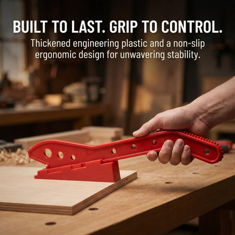 Heckuva Woodworking Push Stick With Safety Block For Table Saw Router Or Band Saw Shop Gear featuring thickened red ABS plastic and ergonomic grip.