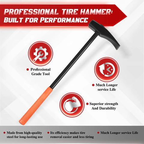 32 Inch Heavy Duty Bead Breaker Hammer With Duckbill Tire Iron for tire maintenance on trucks, tractors, buses, ATVs, aircraft