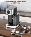 Barista-Grade 3-In-1 20 Bar Espresso Machine For Home Use With Dual Boiler And Automatic Milk Frother, accessories displayed