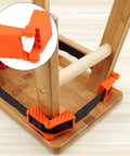 4 Piece Ratchet Woodworking Strap Clamp Blocks Set For Quick Fix Band Clamps installed on wooden project