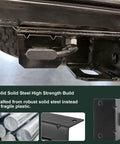 Universal 4 Way Flat Trailer Connector Mount Bracket in solid steel on vehicle frame, close view.