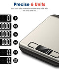 High Accuracy Digital Kitchen Scale For Baking And Cooking, 22 Lb Capacity, showing 6 unit conversions on LCD display