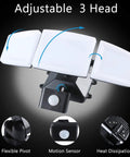 Plug In Outdoor Flood Light With Motion Sensor And Remote Control, Dusk To Dawn Security Floodlight, 3 Heads display