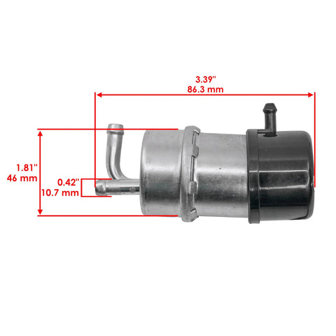 Side view of Fuel Pump Replacement For Honda Trx350 Fourtrax 4x4 1986 1987 Plug And Play Direct Fit with dimensions