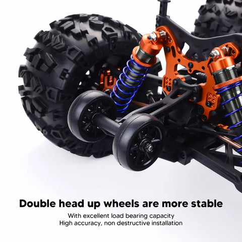 Close-up of Head Up RC Wheels Upgrade For ZD Racing 9116 MT8 One Eighth RC Car Durable Parts For Stable High Speed Driving