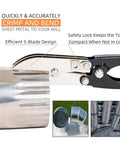 Beefy Pro Grade Heavy Duty 5-Blade Hand Cable Crimper for Duct Work and Sheet Metal, showing ergonomic grip and five-blade system.