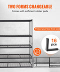 Beefy 5 Tier Adjustable Storage Shelving Unit Black With 2000 Lb Capacity Ideal For Garage Workshop Or Warehouse Organization And Heavy Duty Steel Load Bearing Rack, 5-tier black steel rack with rubber feet