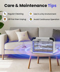 Indoor Bug Zapper With 2800V Grid, Heavy Duty Bug Buster For Flies And Mosquitoes on a coffee table in a living room setting