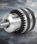 Heavy Duty Keyed Drill Chuck Set 1/8 To 5/8 Inch Capacity, 3-16mm, 1/2-20 UNF Mount on textured surface