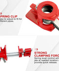 Built Tough 8 Pack 3/4 Inch Wood Gluing Pipe Clamps Spring clip for easy adjustment on different pipes and strong clamping force.