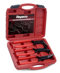 Open red tool case with Hand Seamers Sheet Metal Tools Set With 3 Pliers For Bending And Flattening Metal Straight Jaw 45 Degree And 90