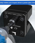 Power Assisted HVAC Crimp Tool for 30 to 24 GA round metal ducts converting impact driver into crimping tool
