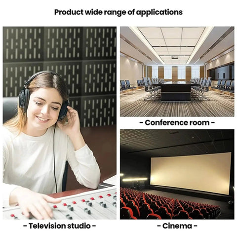 Top Shelf Premium Quality Polyester Acoustic Foam Wall Panels For Game Changing Room Vibes And Solid Sound Dampening Interior Tiles featured in television studio, conference room, and cinema.