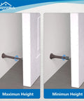 Telescoping Spring Door Stoppers Two Pack Wall Mount Flexible Bumpers Oil Rubbed Bronze shown at maximum and minimum height.