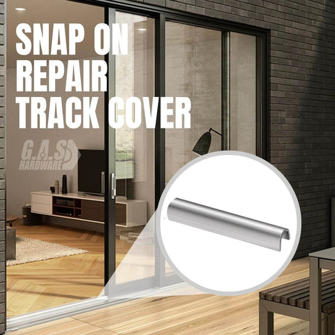 Snap On One Quarter Inch Stainless Steel Sliding Glass Door Track Cover Repair For Patio Doors Replacement Track Cover To Fix Worn Tracks And No More Sticking Doors And Get Smooth Gliding 6 Feet Long