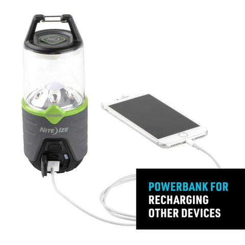 Rechargeable Lantern 314 Lumens With Fast USB Charge In 3 Hours used as power bank for smartphone charging
