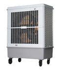 Kick The Heat With This Solid Portable Evaporative Air Cooler Packing A Big Water Tank Seven Speed Settings And Lightning Fast Chill For Living Rooms Or Backyard Hangouts Crafted From Lightweight Abs on castor wheels.