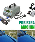 Paintless Dent Removal Tool Kit For Cars With Magnetic Induction Hot Box System, dent repair machine and before-after example