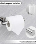 8 Piece Bathroom Hardware Set With 23.6 Inch Towel Racks, Hooks, Rings And Toilet Paper Holders In Brushed Nickel, showing toilet paper holder