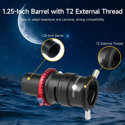 Atmospheric Dispersion Corrector 1.25 Inch ADC for Planetary and Moon Imaging with T2 thread and stable side screw lock design.