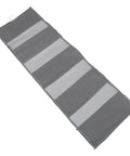 Product image of Rock Solid Four Layer Closet Hanging Shelf With Sturdy Hook Nonwoven Mesh Bag Organizer Space Saver with gray mesh compartments.