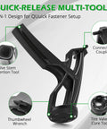 SpeedFlex Football Helmet Quick Release Tool Kit showing multi-tool components: valve stem insertion, thumbwheel wrench, connection coupler.