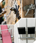 365 Piece Trailer Hitch Pin Kit With Heavy Duty Cotter Pins, R Clips, Locking Coupler Pins, shown installed on various equipment