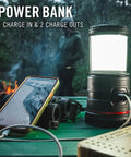 1000 Lumen USB C Rechargeable Emergency Camping Lantern used as power bank outdoors