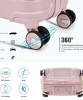 Somago 2-piece nude pink polypropylene luggage set: 20-inch carry-on and 14-inch cosmetic case with spinner wheels