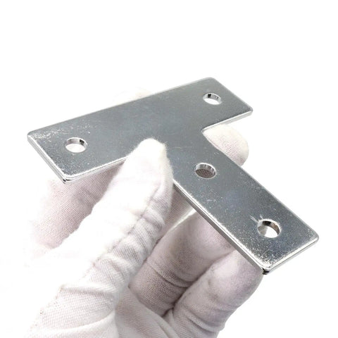 10 Piece Set 1 Inch By 1 Inch T Slot Corner Brackets For 1010 Aluminum Extrusions showing a four-hole plate for secure frame builds