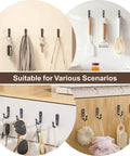 20 Pack Black Metal Wall Hooks for Bathroom and Garage Beefy Heavy Duty Hangers for Towels Robes Coats and Kitchen Accessories