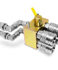 Manual Hydraulic Multiplier With SCV Splitter Diverter Valve, Couplers And AG Fittings For Farm Hydraulics, metal finish