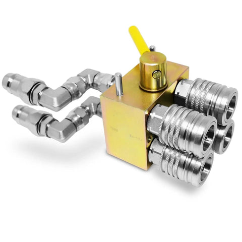 Manual Hydraulic Multiplier With SCV Splitter Diverter Valve, Couplers And AG Fittings For Farm Hydraulics, metal finish