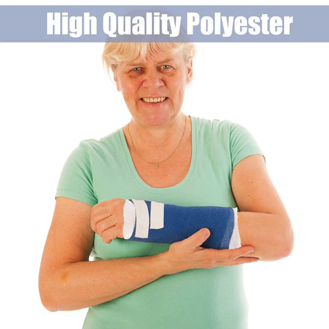 Person wearing Elastic Arm And Wrist Stockinette Tubing For Pre Wrap Use over cast, demonstrating comfort and fit.
