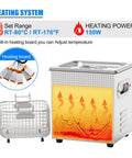 Top Rated 150W Ultrasonic Cleaner Machine With 1.3L Tank, Timer And Heater for deep cleaning with adjustable heating system.