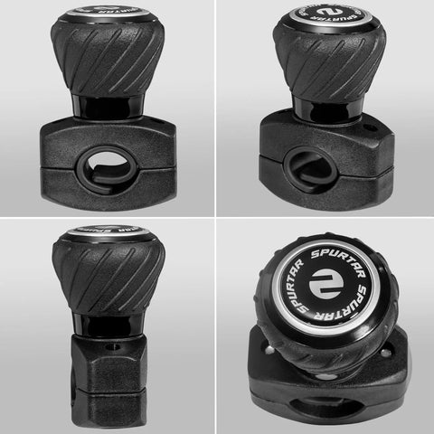 Universal Steering Wheel Knob Power Handle Spinner for Cars, Trucks, Forklifts, Tractors, Boats and Golf Carts, Black, four angles view