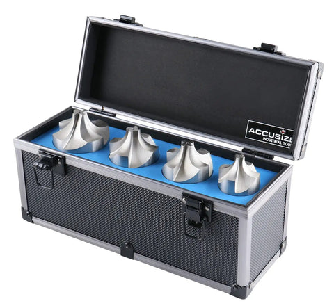 HSS Corner Rounding End Mill Set Four Piece One Half Inch To Three Quarter Inch Shank Right Hand Cut Radius Cutter For Milling Neat Rounded Corners On Ferrous And Nonferrous Metals