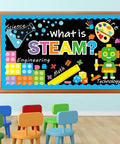 Back To School Bulletin Board Decorations Set For Classrooms Includes 16 Borders 5 Adhesive Dots And STEAM Cutouts displayed