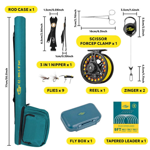 9Ft 5Wt Fly Fishing Rod Combo Starter Kit 9Ft 5Wt Fly Fishing Rod Combo Starter Kit
