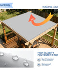 7 By 11 Ft Waterproof Sun Shade Sail With Grommets UV Blocking Breathable Rectangle Canopy for pergola in backyard