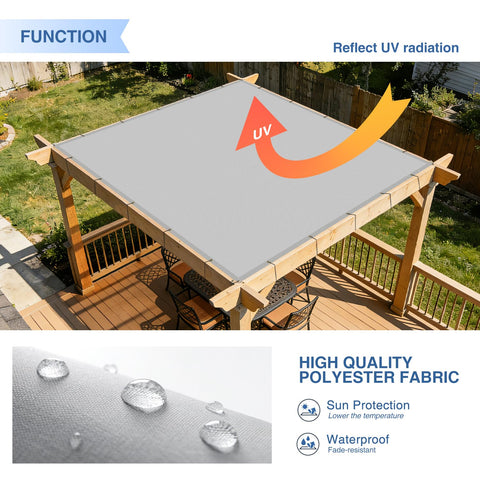 7 By 11 Ft Waterproof Sun Shade Sail With Grommets UV Blocking Breathable Rectangle Canopy for pergola in backyard