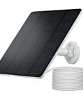 Rugged Solar Panel Charger That Keeps The Juice Flowing For Essential 2K Outdoor And Essential Spotlight Cameras USB C And Micro USB Ports 9.8 Foot Cable IP66 Weatherproof Outdoor Security Solution 1 Pack, white mount and coiled cable