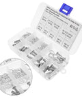Assorted Safety Cotter Pin Kit 100 Pcs For Quick Install And Easy Removal Carbon Steel Silver Pins Includes Variety Of Pin Types For Auto Hitch Clips Heavy Duty And Rust Resistant Outdoor Ready. Assorted cotter pin kit in organizer box